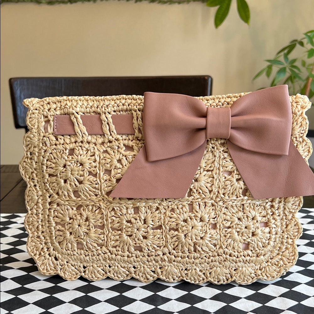 Red Valentino clutch bag w bow